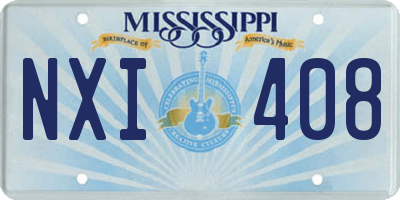 MS license plate NXI408