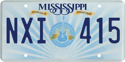 MS license plate NXI415