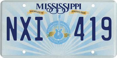 MS license plate NXI419