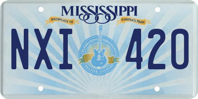 MS license plate NXI420