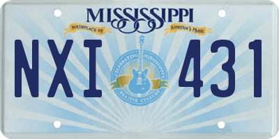 MS license plate NXI431