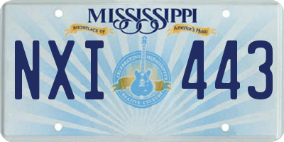 MS license plate NXI443