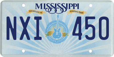 MS license plate NXI450