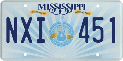 MS license plate NXI451