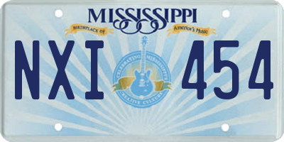 MS license plate NXI454