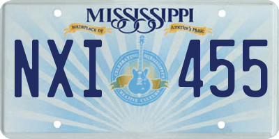 MS license plate NXI455