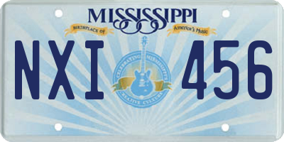 MS license plate NXI456