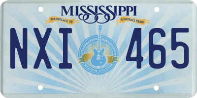 MS license plate NXI465