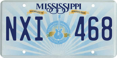 MS license plate NXI468