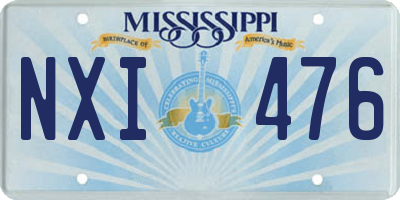 MS license plate NXI476
