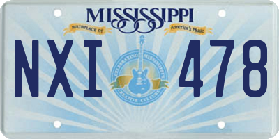 MS license plate NXI478