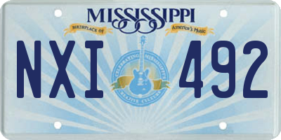 MS license plate NXI492