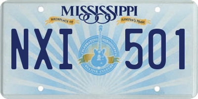 MS license plate NXI501