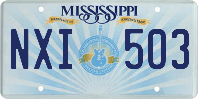 MS license plate NXI503