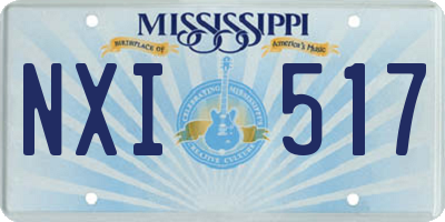 MS license plate NXI517