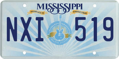 MS license plate NXI519