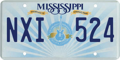 MS license plate NXI524