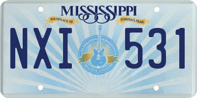 MS license plate NXI531