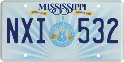 MS license plate NXI532