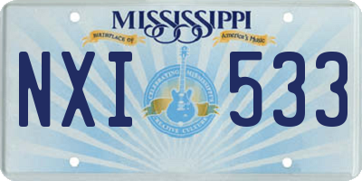 MS license plate NXI533