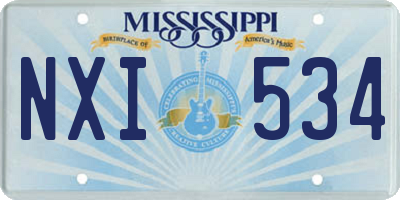 MS license plate NXI534