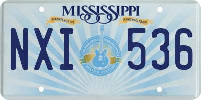 MS license plate NXI536