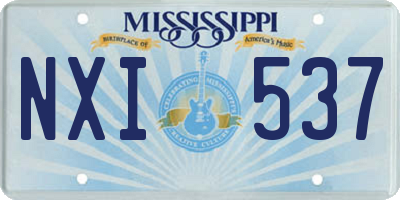 MS license plate NXI537