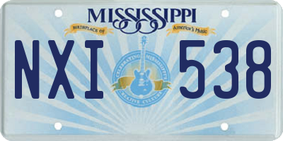 MS license plate NXI538
