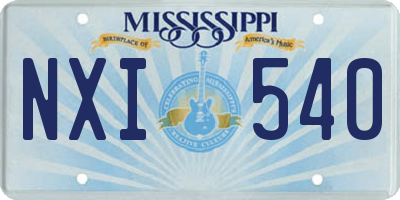 MS license plate NXI540
