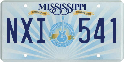 MS license plate NXI541