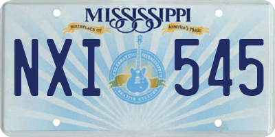 MS license plate NXI545