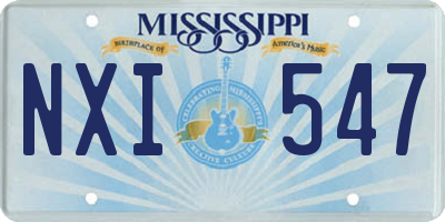 MS license plate NXI547