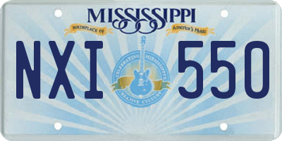 MS license plate NXI550