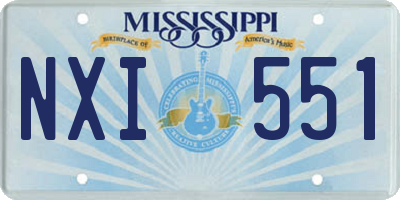 MS license plate NXI551