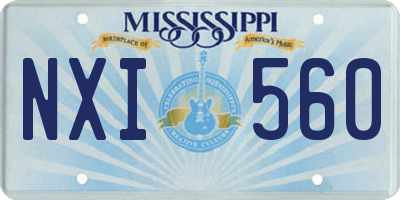 MS license plate NXI560