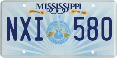 MS license plate NXI580