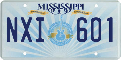 MS license plate NXI601