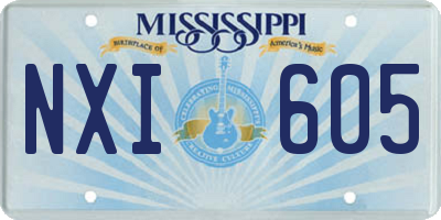 MS license plate NXI605