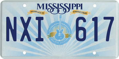MS license plate NXI617
