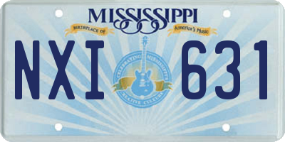 MS license plate NXI631