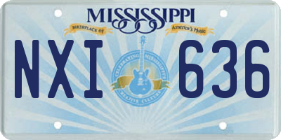 MS license plate NXI636