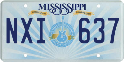 MS license plate NXI637