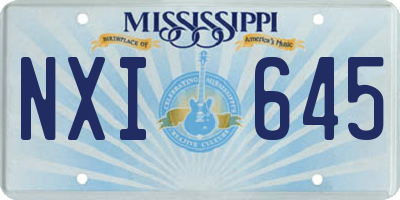MS license plate NXI645
