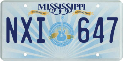 MS license plate NXI647