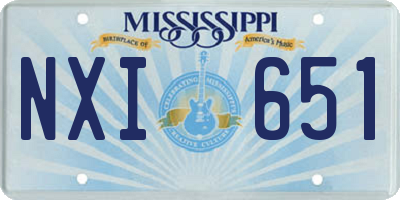 MS license plate NXI651