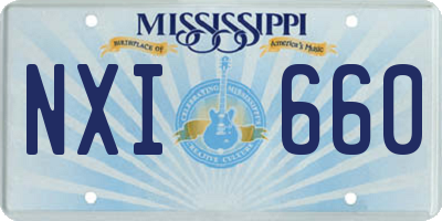 MS license plate NXI660