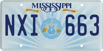 MS license plate NXI663