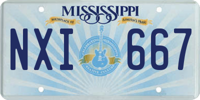 MS license plate NXI667