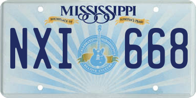 MS license plate NXI668