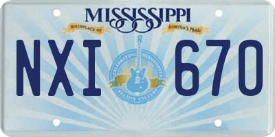 MS license plate NXI670